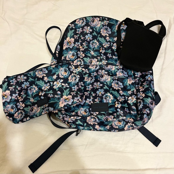 Vera Bradley Blue Floral Backpack Set - Picture 1 of 16